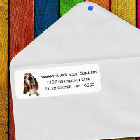 Watercolor Basset Hound Hond Retouradres