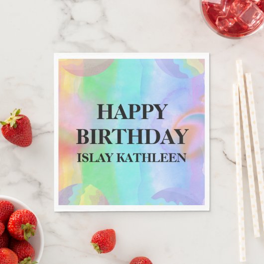 Watercolor Bath Bomb Birthday Paper Napkin Servet (Insitu)