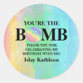 Watercolor Bath Bomb Birthday Sticker (Voorkant)