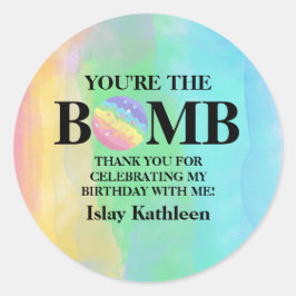 Watercolor Bath Bomb Birthday Sticker