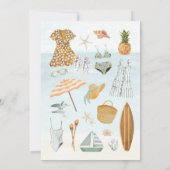 Watercolor Beach Bachelorette Party Weekend Kaart (Achterkant)