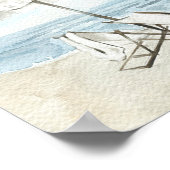 Watercolor Beach Chairs and Umbrella Poster (Hoek)