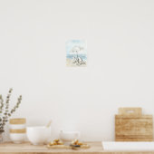 Watercolor Beach Chairs and Umbrella Poster (Keuken)