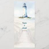 Watercolor Beach, Coastal New England Wedding Menu (Achterkant)