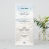 Watercolor Beach, Coastal New England Wedding Menu (Staand voorkant)