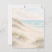 Watercolor beach coatal modern wedding invitation (Achterkant)