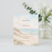 Watercolor beach coatal modern wedding invitation (Staand voorkant)