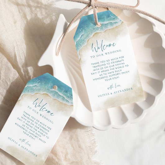 Watercolor Beach Destination Wedding Welcome Cadeaulabel