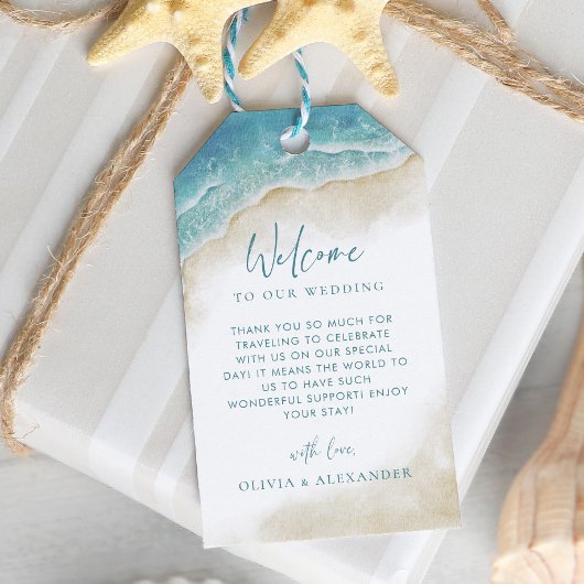 Watercolor Beach Destination Wedding Welcome Cadeaulabel
