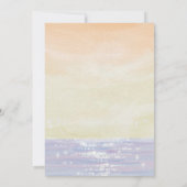 Watercolor Beach Romantic Ocean Waves Wedding Save The Date (Achterkant)
