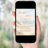 Watercolor beach sand dunes Bridal Shower Kaart