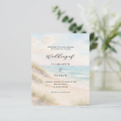 Watercolor beach sand dunes wedding invitation (Staand voorkant)