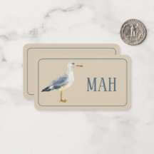 Watercolor Beach Seagull Monogram