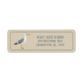 Watercolor Beach Seagull Personalized Etiket (Voorkant)