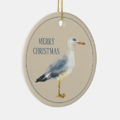 Watercolor Beach Seagull Personalized Keramisch Ornament (Rechts)
