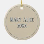 Watercolor Beach Seagull Personalized Keramisch Ornament (Achterkant)