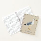 Watercolor Beach Seagull Personalized Notitieboek (Binnen)