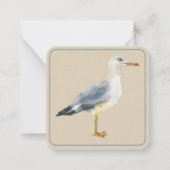 Watercolor Beach Seagull Personalized Notitiekaartje (Voorkant)