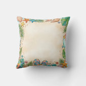 Watercolor Beach Seashells Sand Border Pillow Kussen (Achterkant)