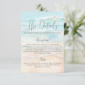 Watercolor Beach Wedding Details Informatiekaartje (Staand voorkant)