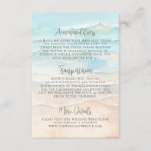 Watercolor Beach Wedding Details Informatiekaartje (Achterkant)