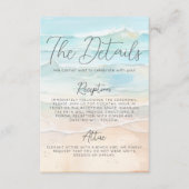 Watercolor Beach Wedding Details Informatiekaartje (Voorkant)
