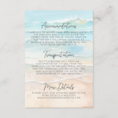 Watercolor Beach Wedding Details Informatiekaartje (Achterkant)