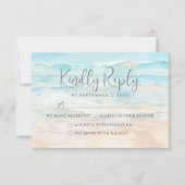 Watercolor Beach Wedding RSVP Reply Card Kaartje (Voorkant)