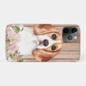 Watercolor Beagle & Bloemen Case-Mate iPhone Case (Achterkant (horizontaal))