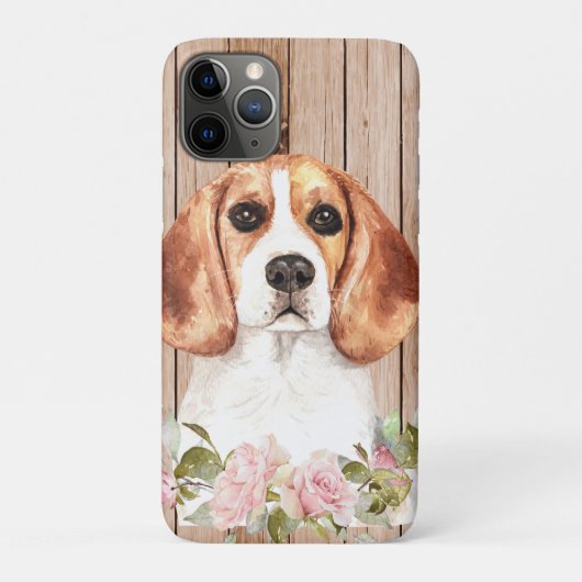 Watercolor Beagle & Bloemen Case-Mate iPhone Case (Achterkant)