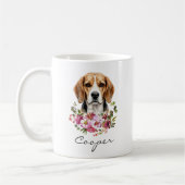 Watercolor Beagle Koffiemok (Links)