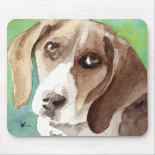 watercolor Beagle-portret Muismat