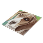 watercolor Beagle-portret Tegeltje (Zijkant)