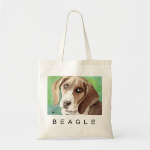watercolor Beagle Portret Tote Bag