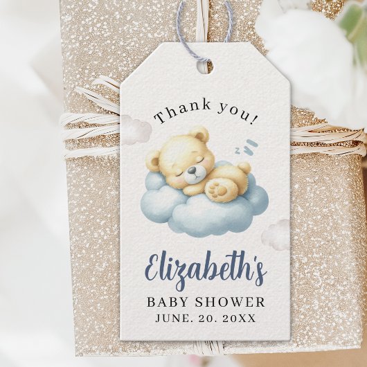 Watercolor Bear Baby Shower Boy Cadeaulabel