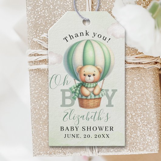 Watercolor Bear Baby Shower Boy Cadeaulabel