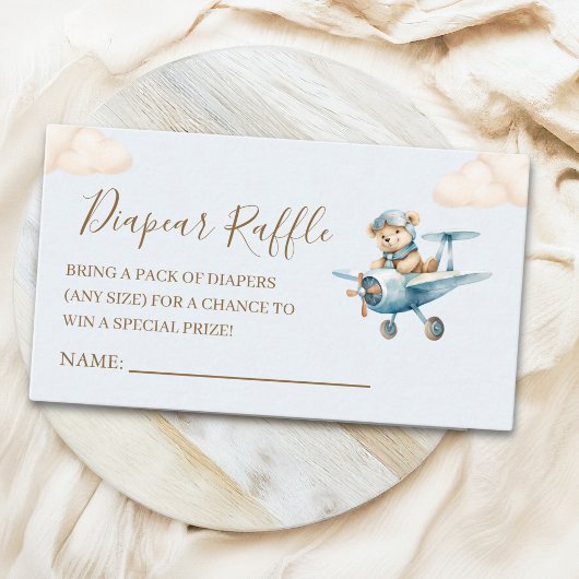 Watercolor Bear Baby shower boy Informatiekaartje