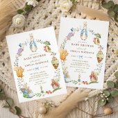 Watercolor Beatrix Potter Peter Rabbit Baby Shower Kaart