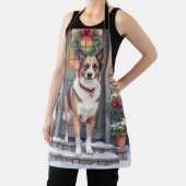 Watercolor Beauceron Rustic Porch Christmas Schort (Insitu)