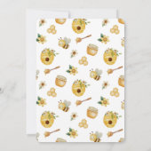 Watercolor Bee First Birthday Invitation Kaart (Achterkant)