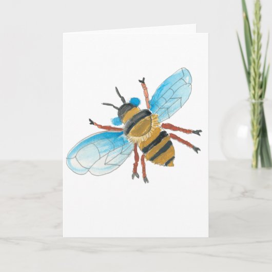 Watercolor Bee Greeting Card Kaart (Voorkant)