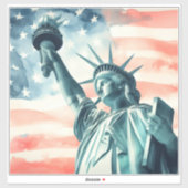 Watercolor beeld van de Vrijheidsbeeld met Amerika Sticker (Vel)