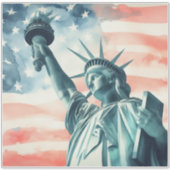 Watercolor beeld van de Vrijheidsbeeld met Amerika Sticker (Voorkant)