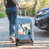 Watercolor beeld van de Vrijheidsbeeld met Amerika Sticker (Koffer Insitu)