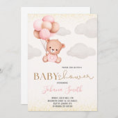 Watercolor Beer Ballonnen Baby Shower Uitnodiging (Voorkant / Achterkant)