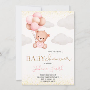 Watercolor Beer Ballonnen Baby Shower Uitnodiging