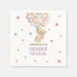 Watercolor Beer ballonnen Roze Blauw Geslacht Reve Servet