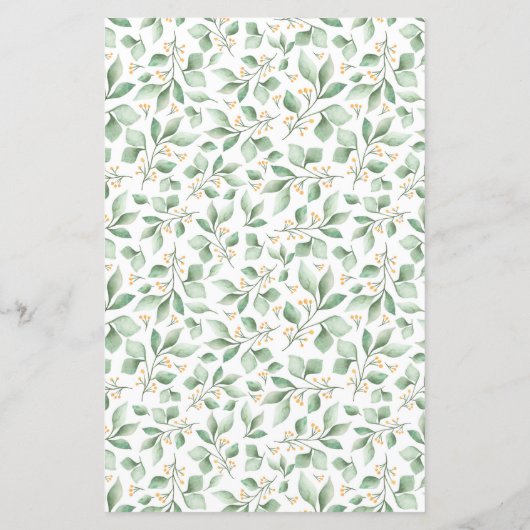 Watercolor Beer Groene Baby Shower Uitnodiging (Achterkant)