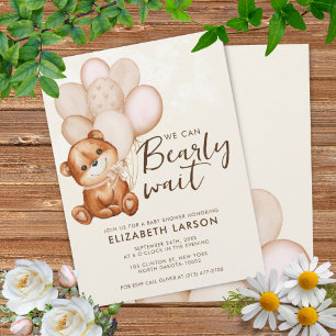 Watercolor Beerbaar Wacht Baby Shower Uitnodiging
