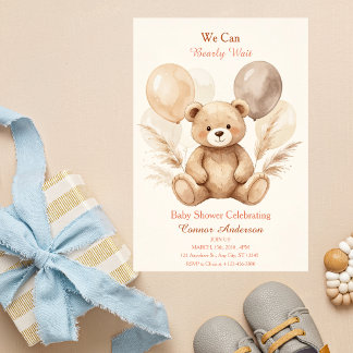 Watercolor Beerly Wait Baby Shower Kaart